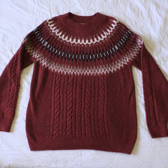 Red Wind River Heritage Fair Isle style sweater Size XL Acrylic - Picture 2 of 10